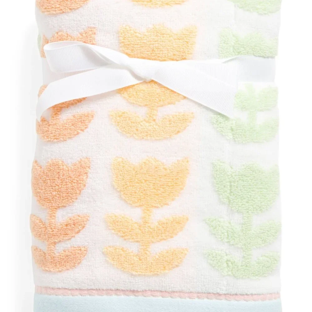 NWT - Caro Home 2pk Rainbow Tulip Rows Hand Towels